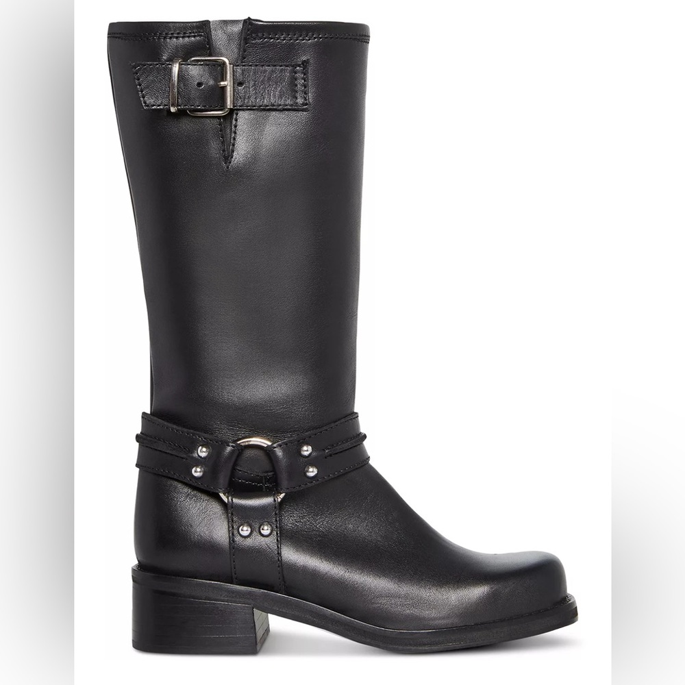 Steve Madden Women's Berrit Mid-Shaft Buckled Moto Boots